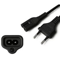 Kit 3 Cabos de Força Bipolar Tipo 8 1,5m 2x0,50mm para TV Fonte Monitor Inmetro