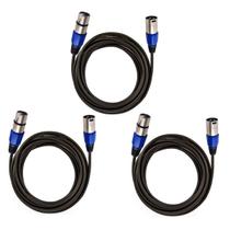 Kit 3 Cabos De Microfone Balanceado Xlr Macho Femea Mxt 5m Kit 3 Cabos De Microfone Balanceado Xlr Macho Femea Mxt 5m