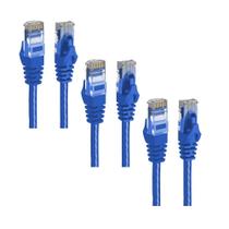 Kit 3 Cabos de rede Cat6 Patch Cord Internet Montado 1m Azul Kit 3 Cabos de rede Cat6 Patch Cord Internet Montado 1m Azul