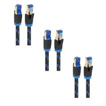 Kit 3 Cabos de Rede Cat8 patch cord RJ45 malha de nylon 5m Kit 3 Cabos de Rede Cat8 patch cord RJ45 malha de nylon 5m
