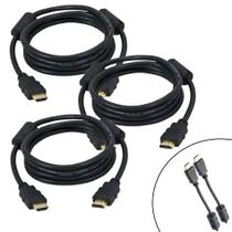 Kit 3 Cabos Hdmi 10M 2.0 4K Premium 3D 30AWG Dourado Mxt