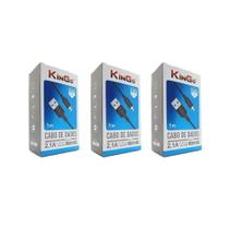 Kit 3 Cabos Micro-Usb V8 Kingo Preto 1M 2.1A P/ Moto E7 Plus