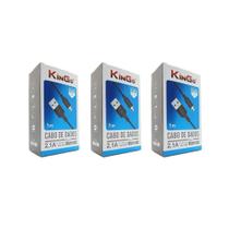 Kit 3 Cabos Micro-Usb V8 Kingo Preto 1M 2.1A Para Galaxy A10