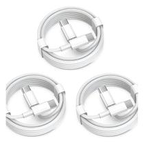 Kit 3 Cabos Premium Usb-c Tipo C Dois Lados Trançados 1 Metro Turbo Reforçados Carregamento Rápido A