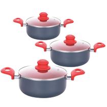 Kit 3 Caçarola Revestimento Cerâmico Onix 1.8Mm 20/22/24cm Kit 3 Caçarola Revestimento Cerâmico Onix 1.8Mm 20/22/24cm
