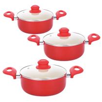 Kit 3 Caçarola Revestimento Cerâmico Rubi 1.8Mm 20/22/24cm Kit 3 Caçarola Revestimento Cerâmico Rubi 1.8Mm 20/22/24cm