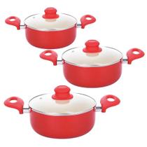 Kit 3 Caçarola Revestimento Cerâmico Rubi 1.8Mm 20/22/24Cm Kit 3 Caçarola Revestimento Cerâmico Rubi 1.8Mm 20/22/24Cm