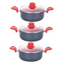 Kit 3 Caçarolas Revestimento Cerâmico Onix 1.8Mm 20cm Class Kit 3 Caçarolas Revestimento Cerâmico Onix 1.8Mm 20cm Class
