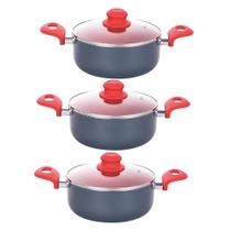 Kit 3 Caçarolas Revestimento Cerâmico Onix 1.8Mm 22Cm Class Kit 3 Caçarolas Revestimento Cerâmico Onix 1.8Mm 22Cm Class