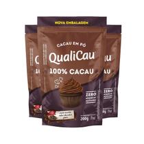 Kit 3 Cacau Em Pó Alcalino 100% Qualicôco 200G