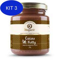 Kit 3 Cacau Nutty Pasta De Amendoim E Cacau Vegana Bioporã