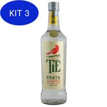 Kit 3 Cachaça tie prata 700 ml