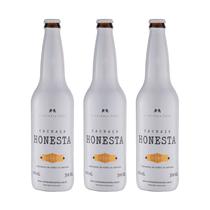 Kit 3 Cachaças Honesta Ouro Família Carra 600 ml Artesanal Premium Envelhecida Destilada Pinga Clássica Especial