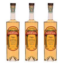 Kit 3 Cachaças Paratiana Ouro 700 ml Clássica Barril Drink Pai Caipirinha Especial Caninha Bebiada Tonel Branquinha