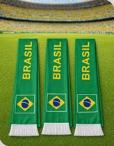 Kit 3 Cachecol Faixa Brasil Copa do Mundo 2026 Hexa Torcedor Verde com Franjas Futebol Oficial Kit 3 Cachecol Faixa Brasil Copa do Mundo 2026 Hexa Torcedor Verde com Franjas Futebol Oficial