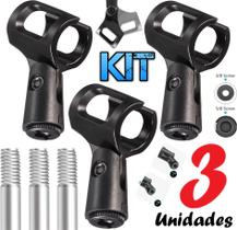 Kit 3 Cachimbo Suporte Pedestal Apoio de Microfone Com Fio Sem Fio Tipo Sm58 Dinâmico Universal Podcast Gravação Vídeo Kit 3 Cachimbo Suporte Pedestal Apoio de Microfone Com Fio Sem Fio Tipo Sm58 Dinâmico Universal Podcast Gravação Vídeo