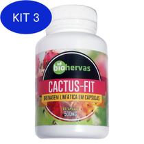 Kit 3 Cactus-Fit Plus 60 Caps 500Mg Biohervas