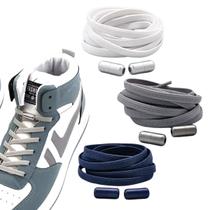 Kit 3 Cadarço Elástico Para Rosquear Sem Amarrar Fino 1 Metro Para Sapato