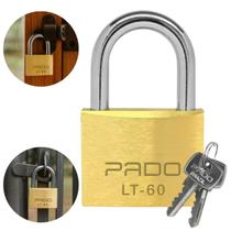 Kit 3 Cadeado 60mm Segredo Igual 6 Chaves Pado Armário Mala