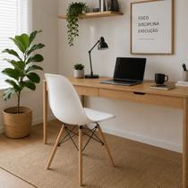 Kit 3 Cadeira Eames - Branca Polipropileno e Madeira