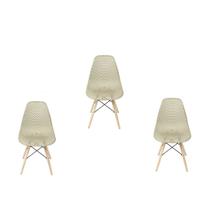 Kit 3 Cadeira Eames Design Colméia Eloisa Bege - Homeland