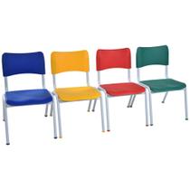 Kit 3 Cadeira Infantil Escolar Infantil Polipropileno Azul Kit 3 Cadeira Infantil Escolar Infantil Polipropileno Azul