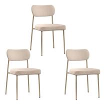 KIT 3 Cadeira Lavínia Bouclê para Sala de Jantar Gourmet KIT 3 Cadeira Lavínia Bouclê para Sala de Jantar Gourmet