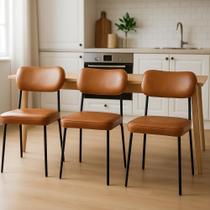 KIT 3 Cadeira Lavínia Bouclê para Sala de Jantar Gourmet