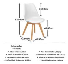 Kit 3 Cadeira Leda - Bege Polipropileno e Madeira