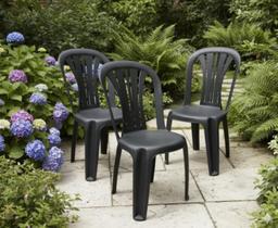 Kit 3 Cadeira Plástica Xplast Lisboa Preta Kit 3 Cadeira Plástica Xplast Lisboa Preta