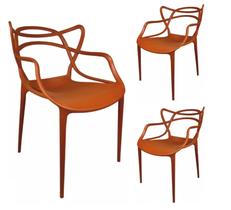 Kit 3 Cadeiras Allegra Terracota Sacada Empilhavel Jantar Restaurante Cafeteria Kit 3 Cadeiras Allegra Terracota Sacada Empilhavel Jantar Restaurante Cafeteria