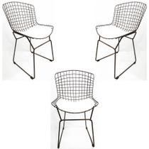 Kit 3 Cadeiras BERTOIA cor Ferrugem assento branco - Poltronas do Sul