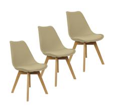 Kit 3 Cadeiras Charles Eames Leda Luisa Saarinen Design Wood