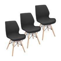 Kit 3 Cadeiras Charles Eames Rubi Sili Eiffel - Preto Kit 3 Cadeiras Charles Eames Rubi Sili Eiffel - Preto
