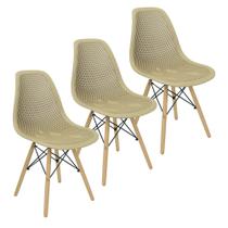 Kit 3 Cadeiras Colmeia Furadinha Heloisa Eloá Charles Eames