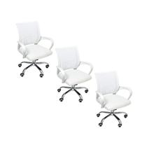 Kit 3 Cadeiras de Escritório Begonia Mesh Ergonômico Branco Kit 3 Cadeiras de Escritório Begonia Mesh Ergonômico Branco