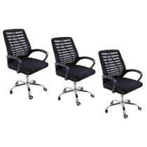 Kit 3 Cadeiras de Escritorio Esteirinha Mesh Ergonomica Kit 3 Cadeiras de Escritorio Esteirinha Mesh Ergonomica