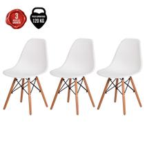 Kit 3 Cadeiras De Jantar Charles Eames Eiffel Base Madeira Kit 3 Cadeiras De Jantar Charles Eames Eiffel Base Madeira