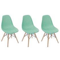 Kit 3 Cadeiras Eames Design Colméia Eloisa Verde