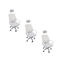 Kit 3 Cadeiras Escritório Diretor Mesh Encosto + E-book Kit 3 Cadeiras Escritório Diretor Mesh Encosto + E-book