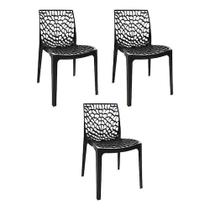 Kit 3 cadeiras gruvyer preto