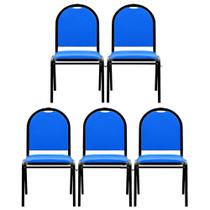 Kit 3 Cadeiras Hoteleiras Auditório Empilhável Sintético M23 Vermelho - Mpozenato