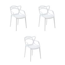 Kit 3 Cadeiras Jantar Allegra Branco Polipropileno