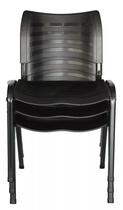 Kit 3 cadeiras prisma iso fixa desmontável empilhavel -para recepçao sala de espera dvs cor preta.... fasa uma compra por kit - Sintonia Flex