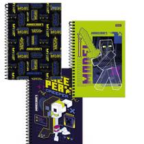 Kit 3 Cadernos Minecraft 80 Folhas Espiral Minecraft Foroni Kit 3 Cadernos Minecraft 80 Folhas Espiral Minecraft Foroni