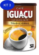 Kit 3 Café Iguaçu Solúvel Em Pó Lata 200G