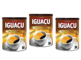 Kit 3 Café Iguaçu Solúvel Tradicional Em Pó Lata 200G
