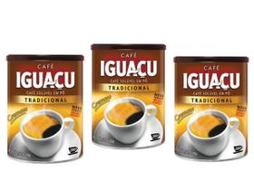 Kit 3 Café Iguaçu Solúvel Tradicional Em Pó Lata 200G