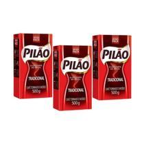 Kit 3 Café Torrado e Moído a Vácuo Tradicional Pilão 500g