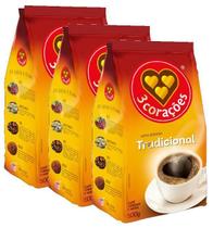 Kit 3 Café Torrado E Moído Tradicional 3 Corações 500G